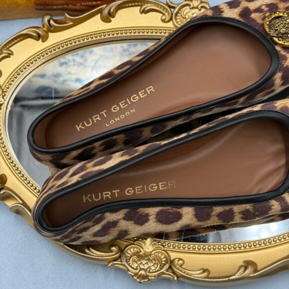 🆕 KURT GEIGER LONDON 🧿 NWOB Chelsea Leopard Print Ballet Flat, Sz 37 US 7 - Picture 16 of 16